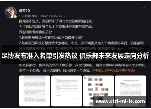 足协发布准入名单引发热议 俱乐部未来发展走向分析 足协发布准入名单引发热议 俱乐部未来发展走向分析